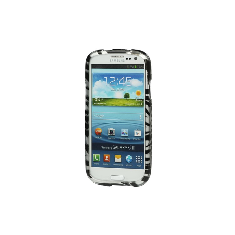 Snap-on Zebra Hard Case for Samsung Galaxy S 3 / III I9300 I747 L710 T999 I535 R530 - Silver