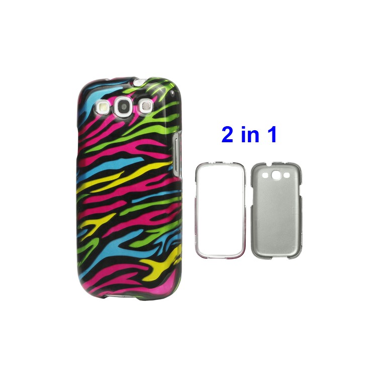 Snap-on Zebra Hard Case for Samsung Galaxy S 3 / III I9300 I747 L710 T999 I535 R530 - Colorful