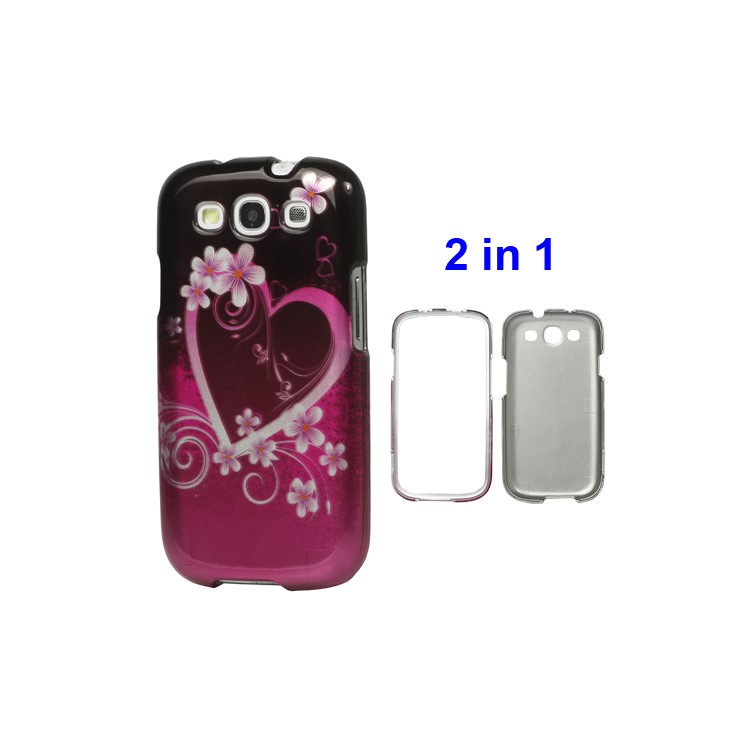 Big Heart Snap on Hard Cover for Samsung Galaxy S 3 / III I9300 I747 L710 T999 I535 R530