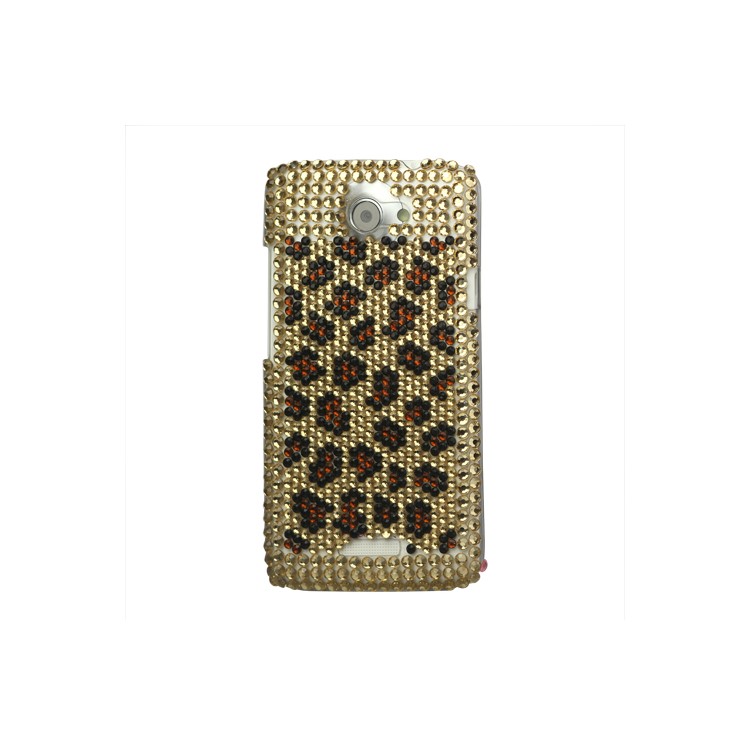 Leopard Bling Rhinestone Hard Case for HTC One X S720e / One XL / One X Plus