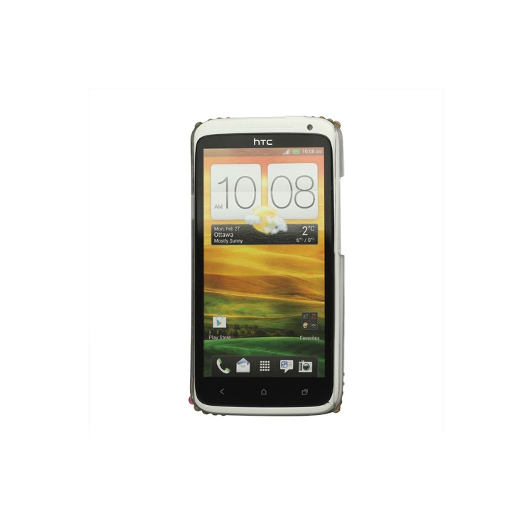 Leopard Bling Rhinestone Hard Case for HTC One X S720e / One XL / One X Plus