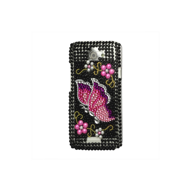 Butterfly Diamond Hard Case Cover for HTC One X S720e / One XL / One X Plus