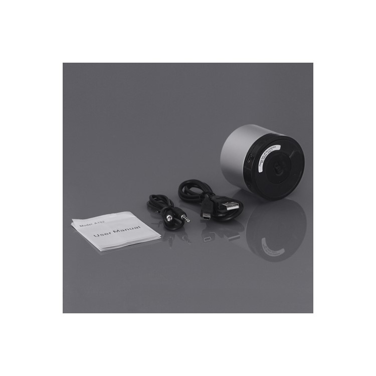 A102 Portable Hi-Fi Multimedia Bluetooth Speaker for iPad iPhone iPod Android Windows Smartphone - Metal Silver