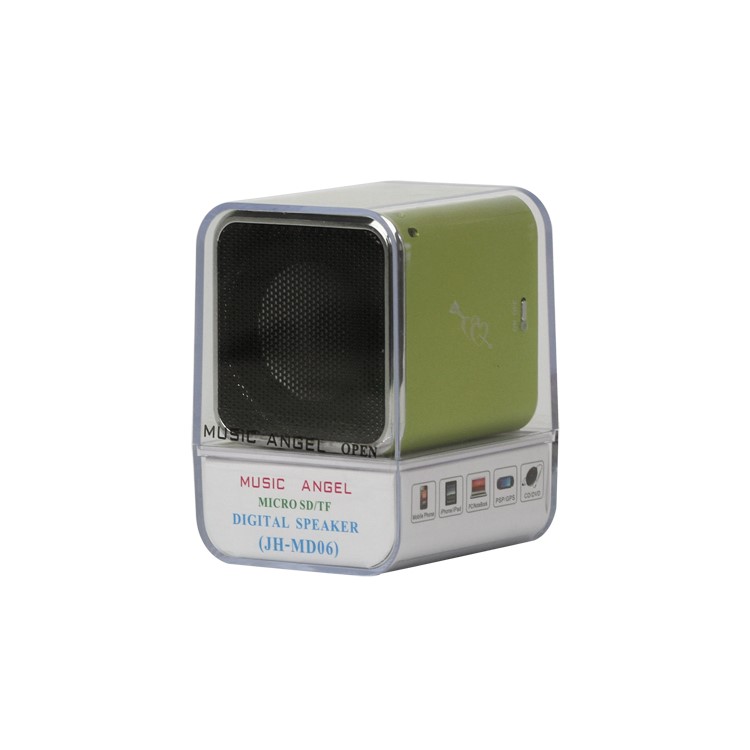 Original Music Angel JH-MD06 Micro SD TF Card Mini Digital Speaker - Green
