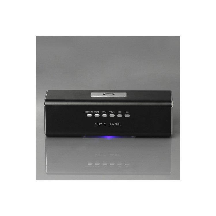 Music Angel USB Micro SD/TF Card Reader FM Radio Speaker for MP3 Mobile Phone PC - Black