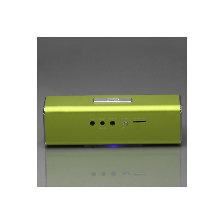 Music Angel USB Micro SD/TF Card Reader FM Radio Speaker for MP3 Mobile Phone PC - Green