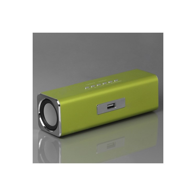 Music Angel USB Micro SD/TF Card Reader FM Radio Speaker for MP3 Mobile Phone PC - Green