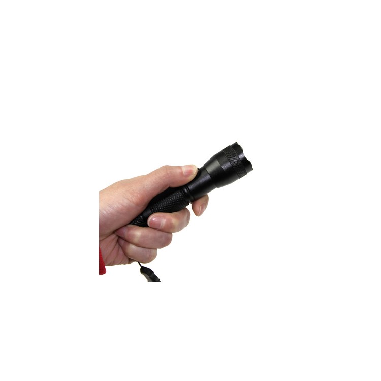 Black 2 in 1 7-LED Torch Lamp Flashlight Light+Laser pointer