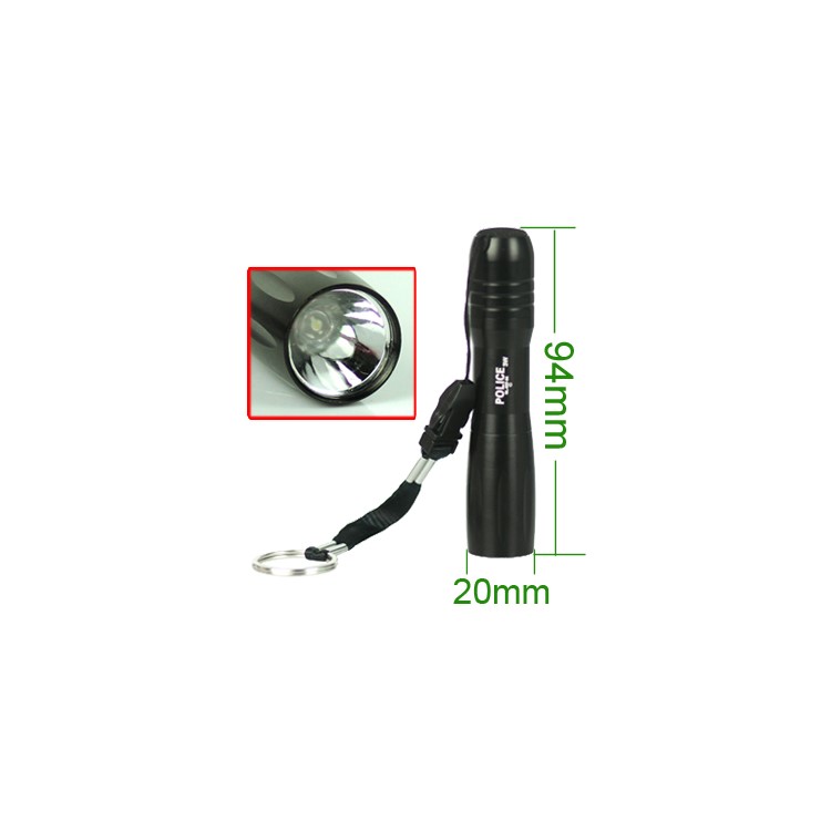 Pocket 3W LED Flashlight Torch Lamp with Key Chain 037-54