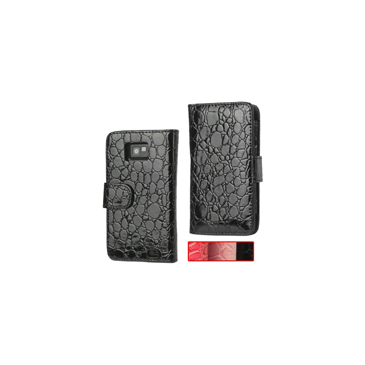 Wallet Style Croco Leather Case with Magnetic Flip for Samsung I9100 Galaxy S 2