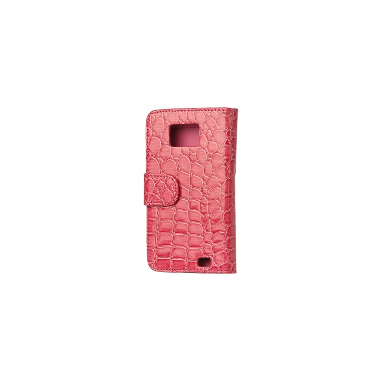 Wallet Style Croco Leather Case with Magnetic Flip for Samsung I9100 Galaxy S 2