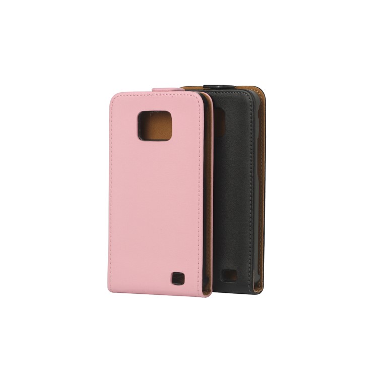 Premium Genuine Split Leather Flip Case for Samsung I9100 Galaxy S2 / II