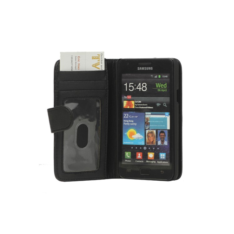 Folio Leather Wallet Case Cover for Samsung I9100 Galaxy S2 / II