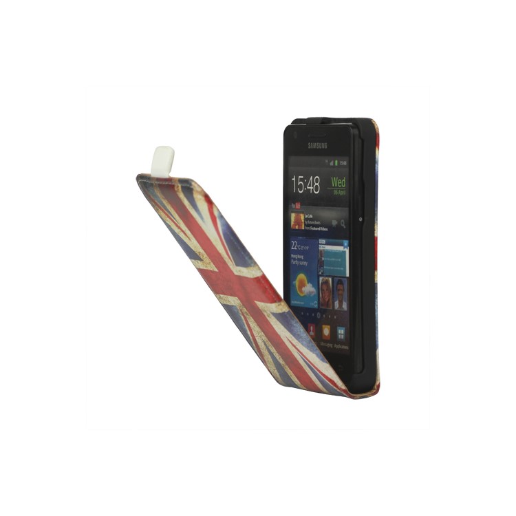 Retro Union Jack Flag Genuine Leather Case for Samsung I9100 Galaxy S2 / II