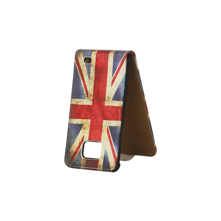 Retro Union Jack Flag Genuine Leather Case for Samsung I9100 Galaxy S2 / II