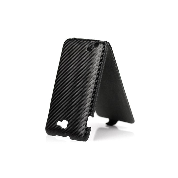 Carbon Fiber Vertical Leather Case for Samsung Galaxy Note I9220 GT-N7000 I717