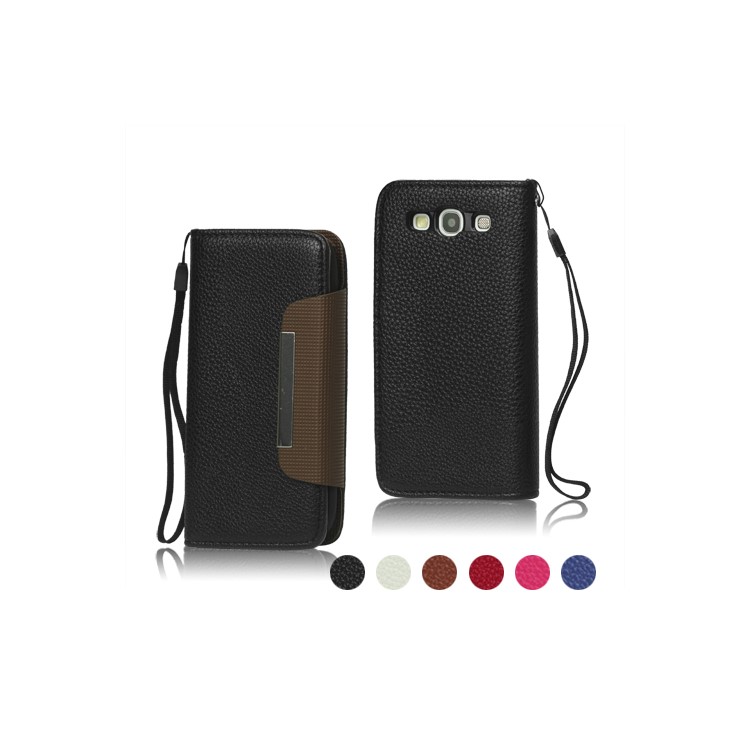 Lychee Leather Wallet Case for Samsung Galaxy S 3 / III I9300 I747 L710 T999 I535 R530