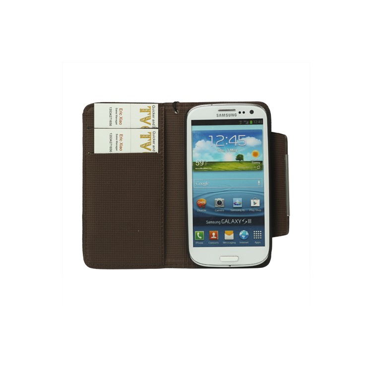 Lychee Leather Wallet Case for Samsung Galaxy S 3 / III I9300 I747 L710 T999 I535 R530