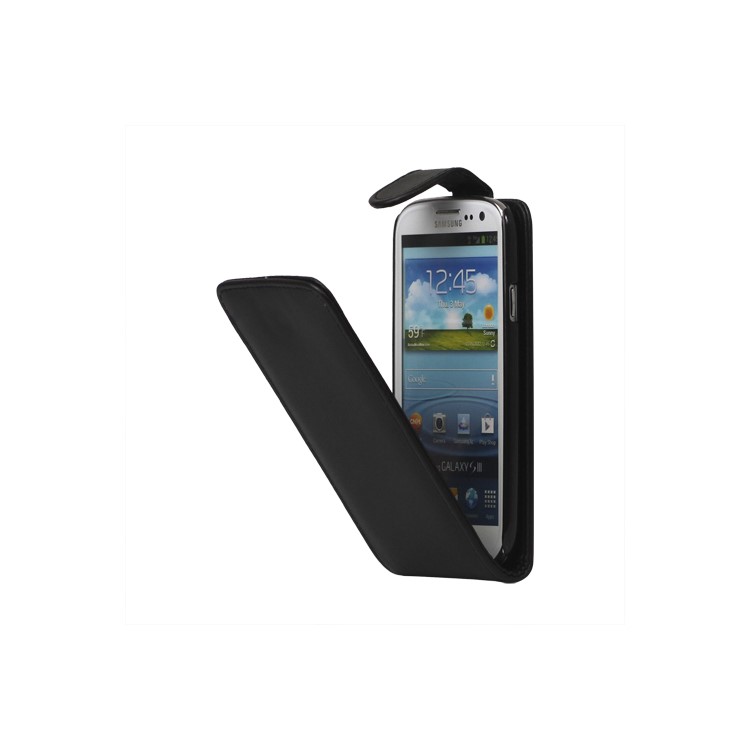 Leather Flip Case Cover for Samsung Galaxy S 3 / III I9300 I747 L710 T999 I535 R530 - Black