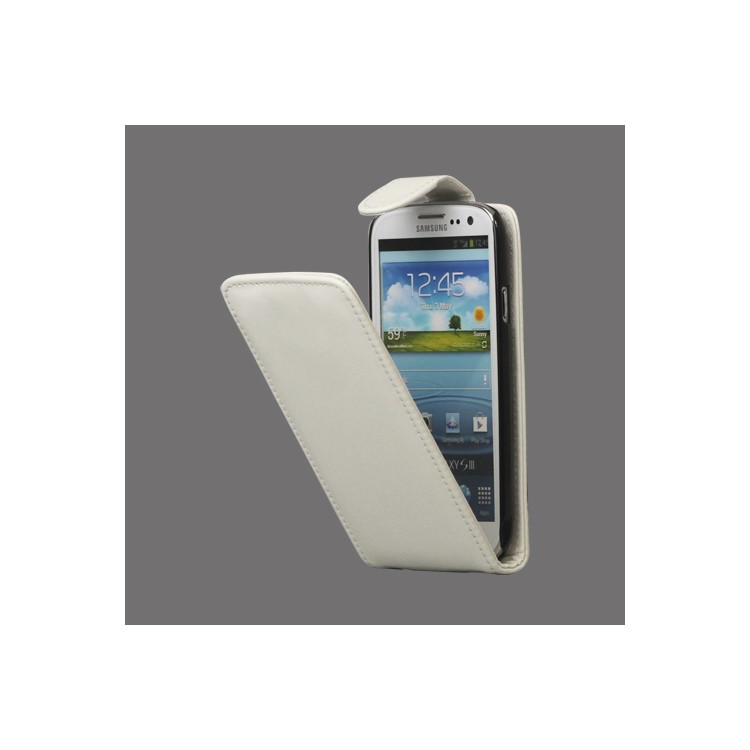Leather Flip Case Cover for Samsung Galaxy S 3 / III I9300 I747 L710 T999 I535 R530 - White