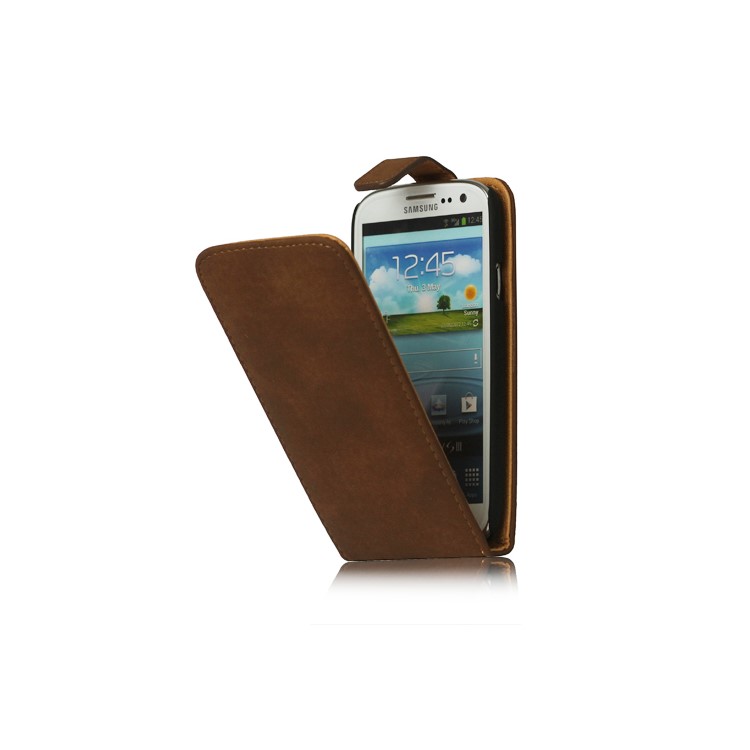 Antique Leather Flip Case for Samsung Galaxy S 3 / III I9300 I747 L710 T999 I535 R530 - Brown