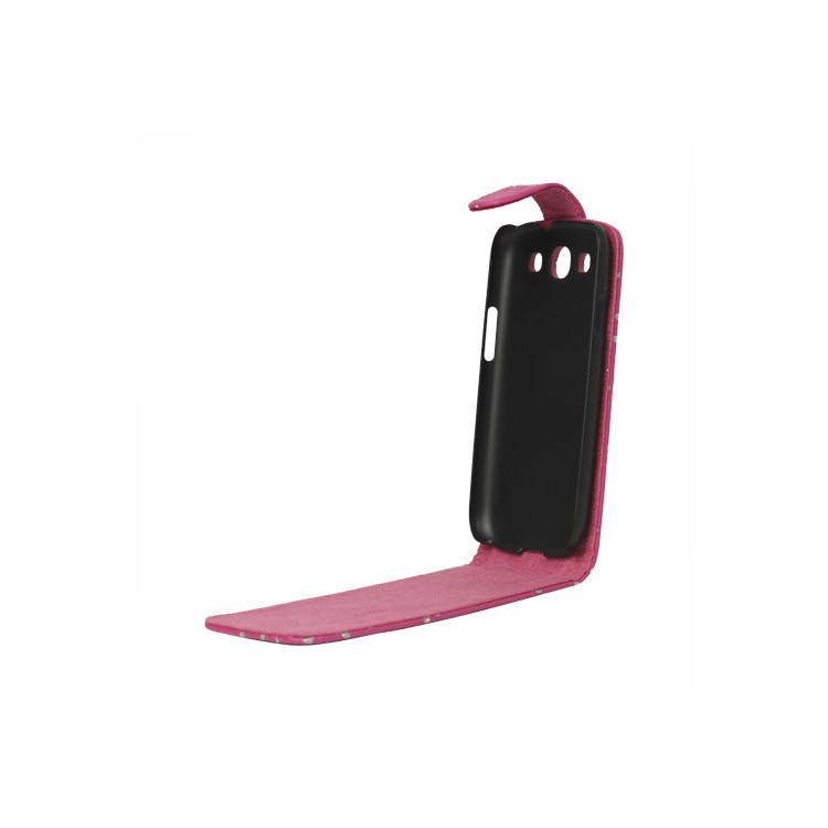 Glittery Powder PU Leather Flip Case for Samsung Galaxy S 3 / III I9300 I747 L710 T999 I535 R530 - Rose