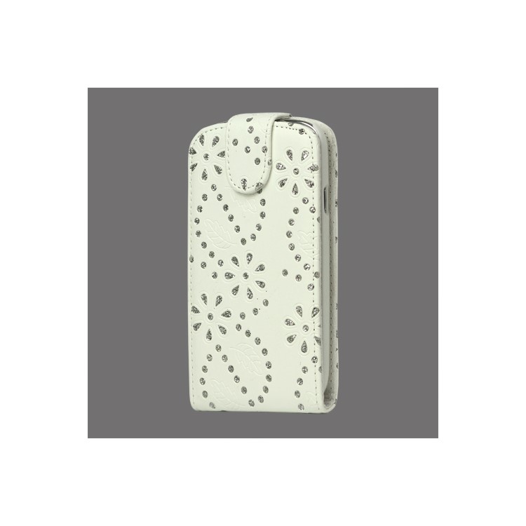 Glittery Powder PU Leather Flip Case for Samsung Galaxy S 3 / III I9300 I747 L710 T999 I535 R530 - White