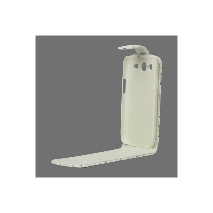 Glittery Powder PU Leather Flip Case for Samsung Galaxy S 3 / III I9300 I747 L710 T999 I535 R530 - White