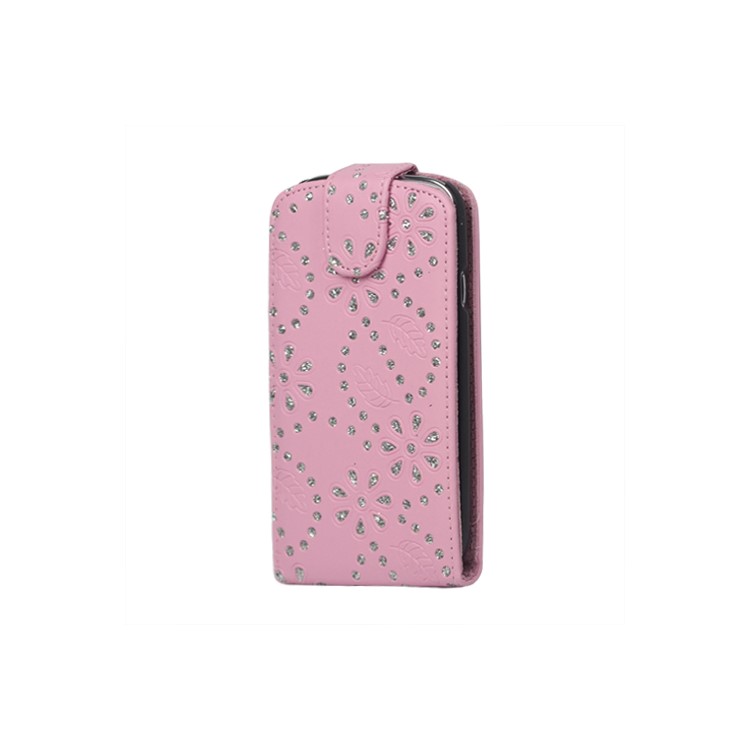Glittery Powder PU Leather Flip Case for Samsung Galaxy S 3 / III I9300 I747 L710 T999 I535 R530 - Pink