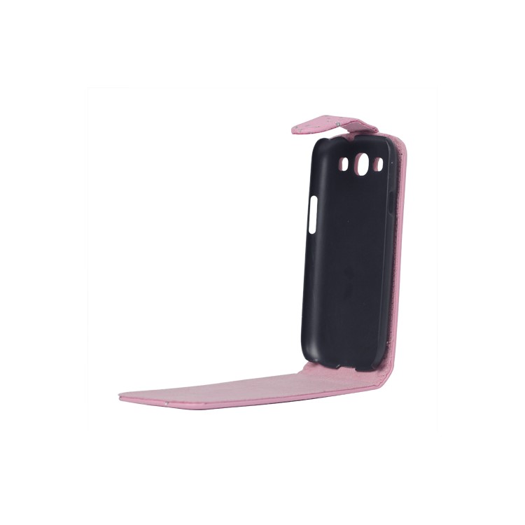 Glittery Powder PU Leather Flip Case for Samsung Galaxy S 3 / III I9300 I747 L710 T999 I535 R530 - Pink