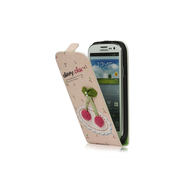 Cherry Magnetic Leather Case Cover for Samsung Galaxy S 3 / III I9300 I747 L710 T999 I535 R530