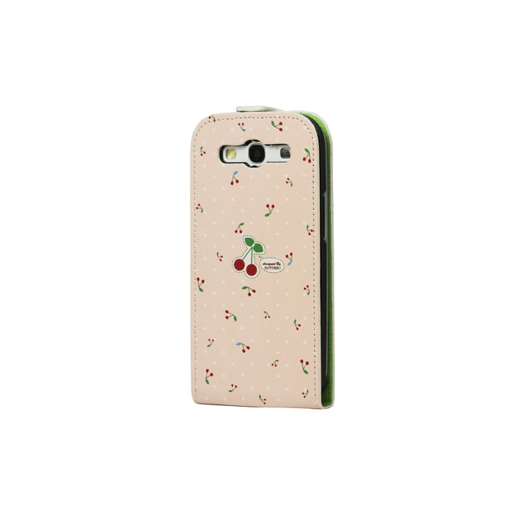 Cherry Magnetic Leather Case Cover for Samsung Galaxy S 3 / III I9300 I747 L710 T999 I535 R530