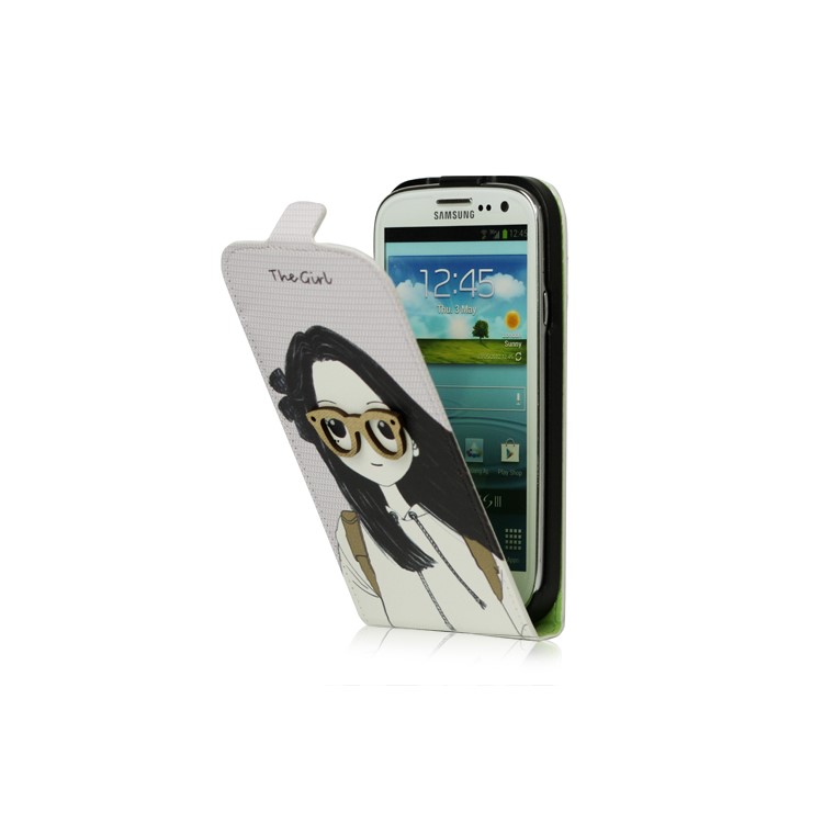 Pretty Girl PU Leather Flip Case Cover for Samsung Galaxy S 3 / III I9300 I747 L710 T999 I535 R530