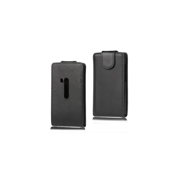 Vertical Leather Case with Magnetic Flip for Nokia N9 - Black