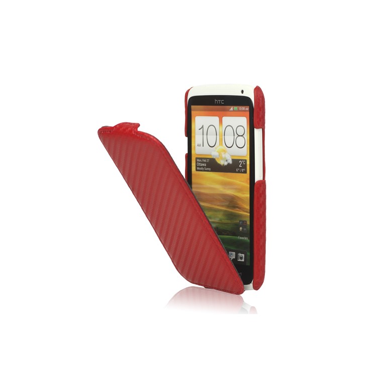 Carbon Fiber Leather Case for HTC One X S720e / One XL / One X Plus