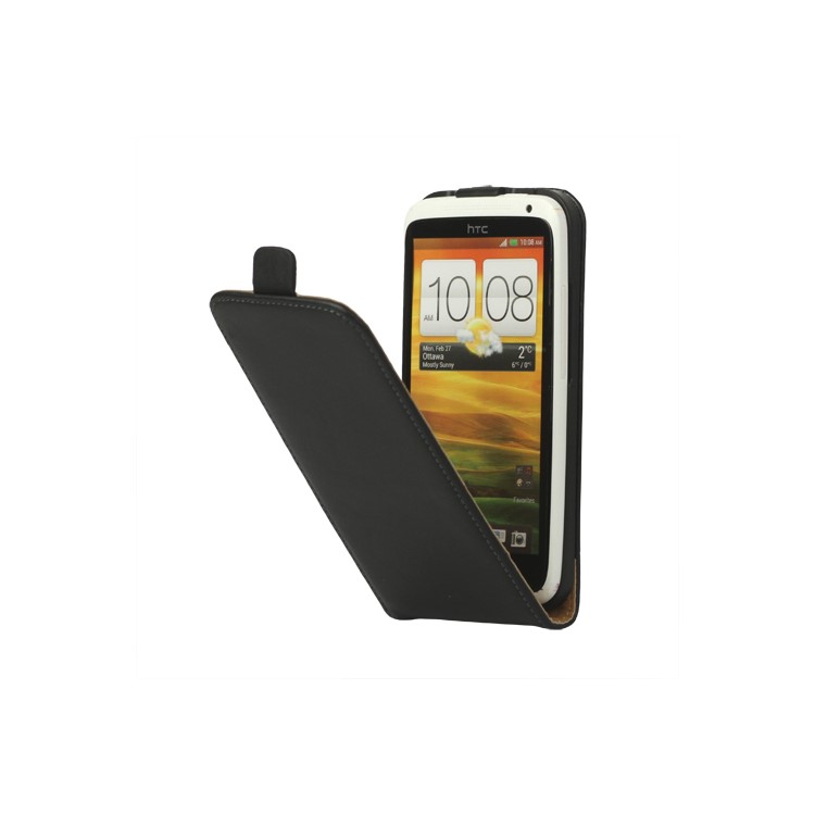 Premium Vertical Genuine Split Leather Case for HTC One X S720e / One XL / One X Plus