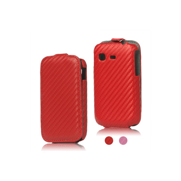 Carbon Fiber Leather Case Cover for Samsung Galaxy Pocket S5300