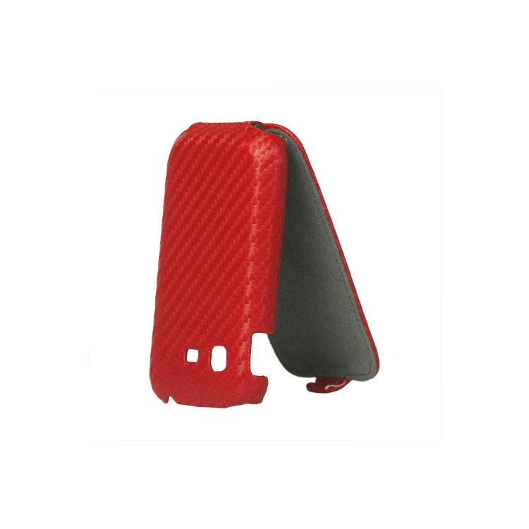 Carbon Fiber Leather Case Cover for Samsung Galaxy Pocket S5300