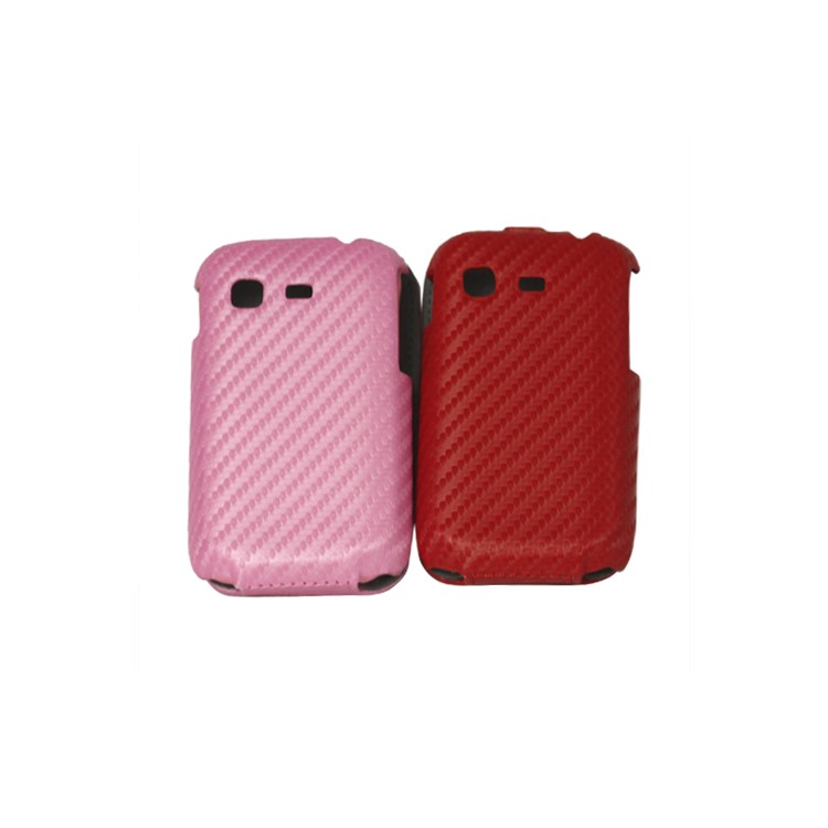 Carbon Fiber Leather Case Cover for Samsung Galaxy Pocket S5300