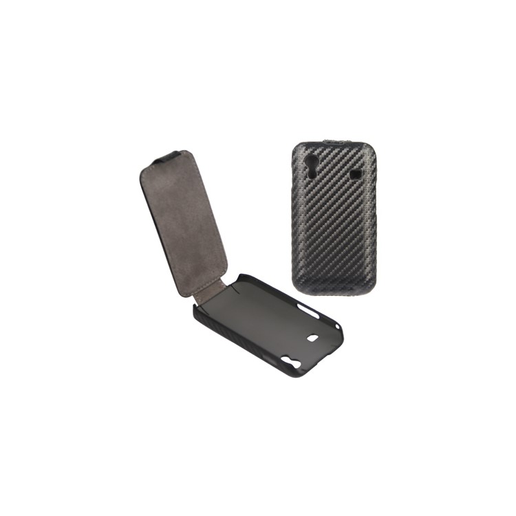 Carbon Fiber Vertical Flip Leather Case for Samsung Galaxy Ace S5830