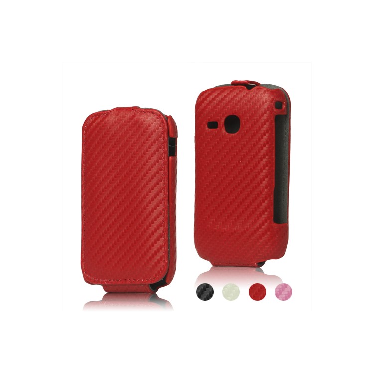 Carbon Fiber Leather Skin Case for Samsung Galaxy Mini 2 S6500
