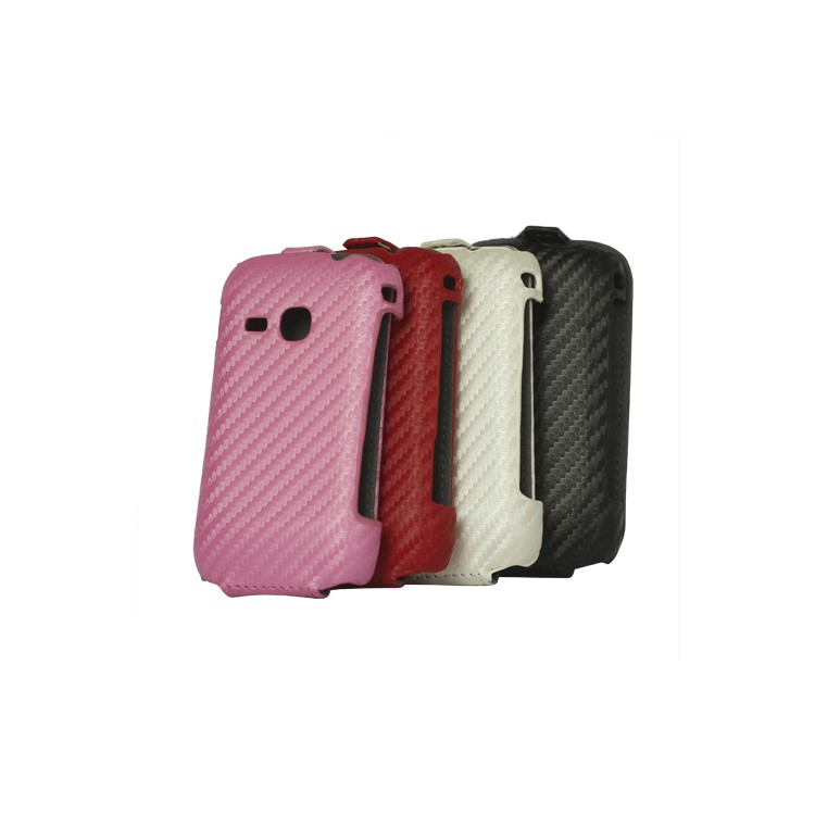 Carbon Fiber Leather Skin Case for Samsung Galaxy Mini 2 S6500