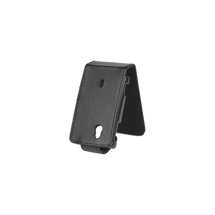 Vertical Leather Flip Case for Sony Ericsson Xperia Mini Pro SK17i - Black