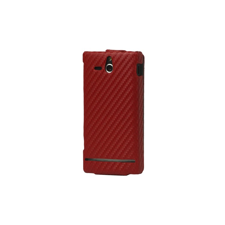 Carbon Fiber Leather Case for Sony Xperia U ST25a / ST25i Kumquat