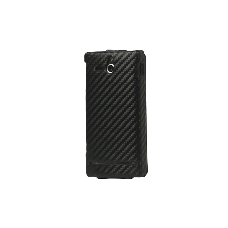 Carbon Fiber Leather Case for Sony Xperia U ST25a / ST25i Kumquat