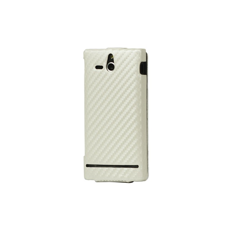 Carbon Fiber Leather Case for Sony Xperia U ST25a / ST25i Kumquat