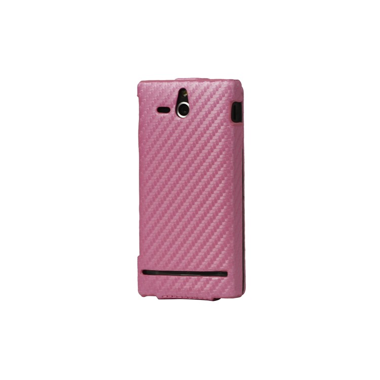 Carbon Fiber Leather Case for Sony Xperia U ST25a / ST25i Kumquat
