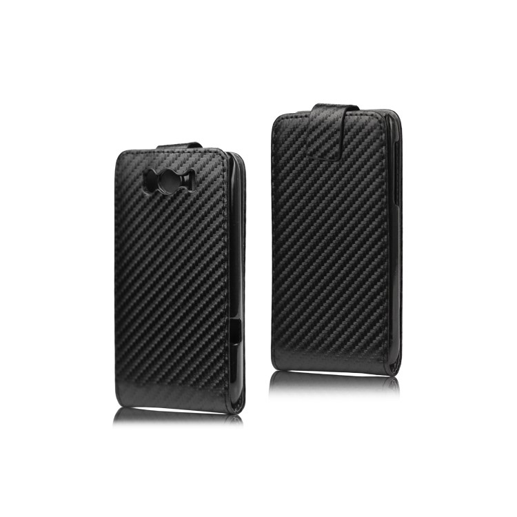 Carbon Fiber Leather Flip Case for HTC sensation XL X315e G21