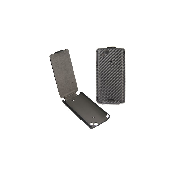 Carbon Fiber Vertical Leather Sleeve Case for Sony Ericsson X12/Anzu/ XPERIA Arc / Arc S LT18i