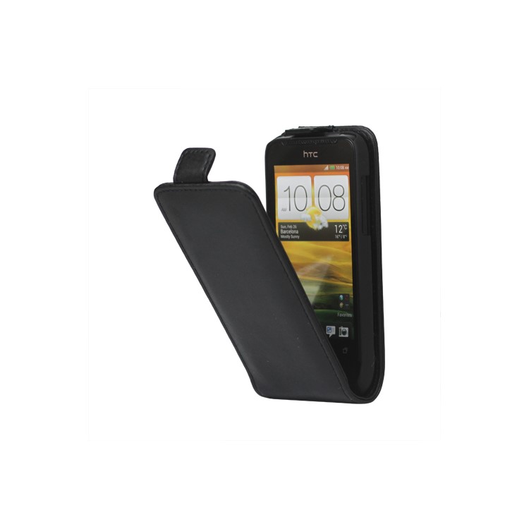 Real Cow Leather Flip Cover Case for HTC One V T320e